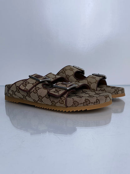 Gucci Sideline GG Canvas Slide Sandals, M7/W9.5