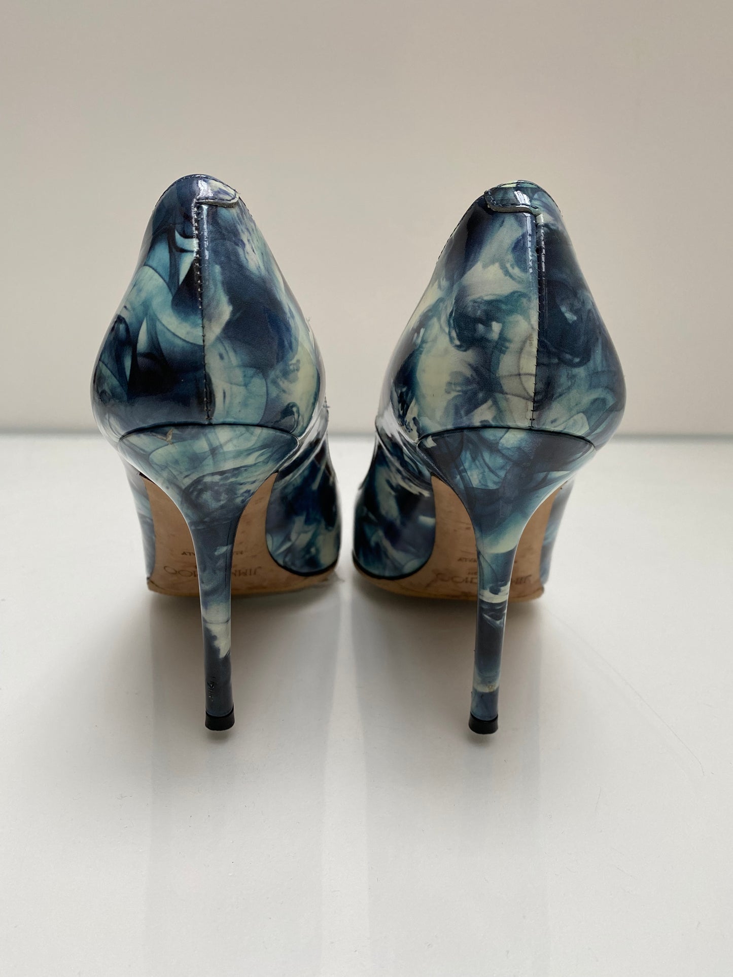 Jimmy Choo Patent Blue Heels 36