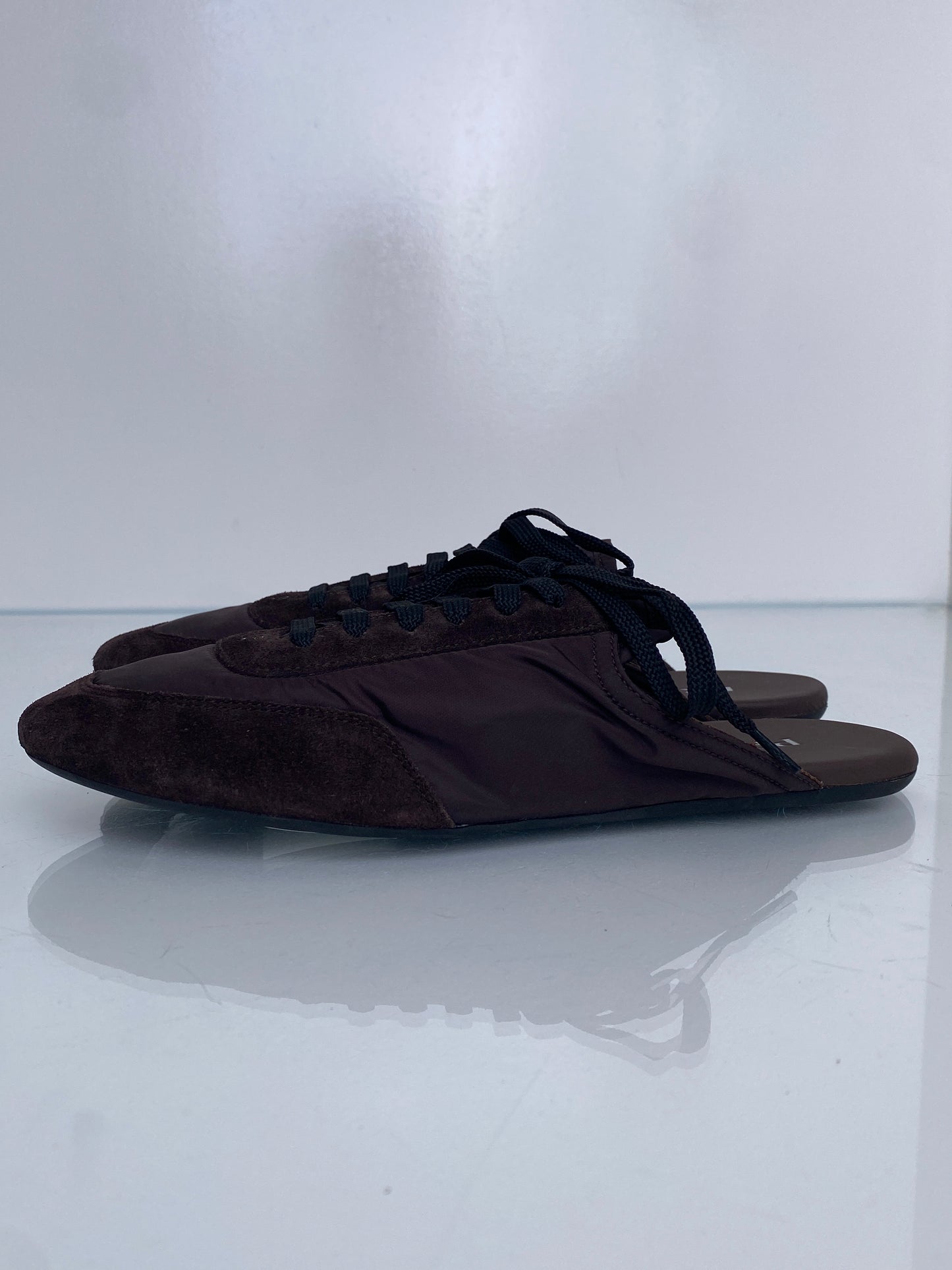 Prada Collapse Re-Nylon And Suede Brown Sneakers, 38
