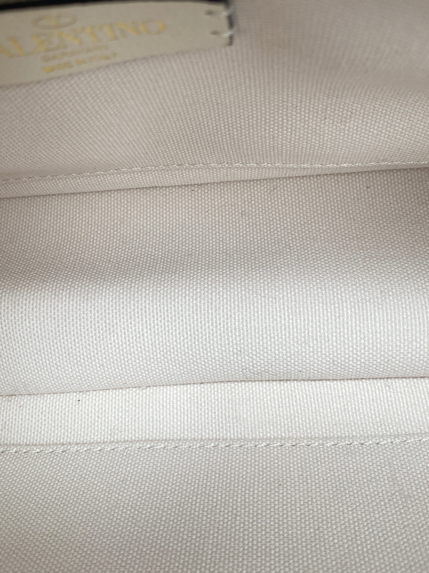 Valentino Cream Knit Roman Stud Medium Bag GHW