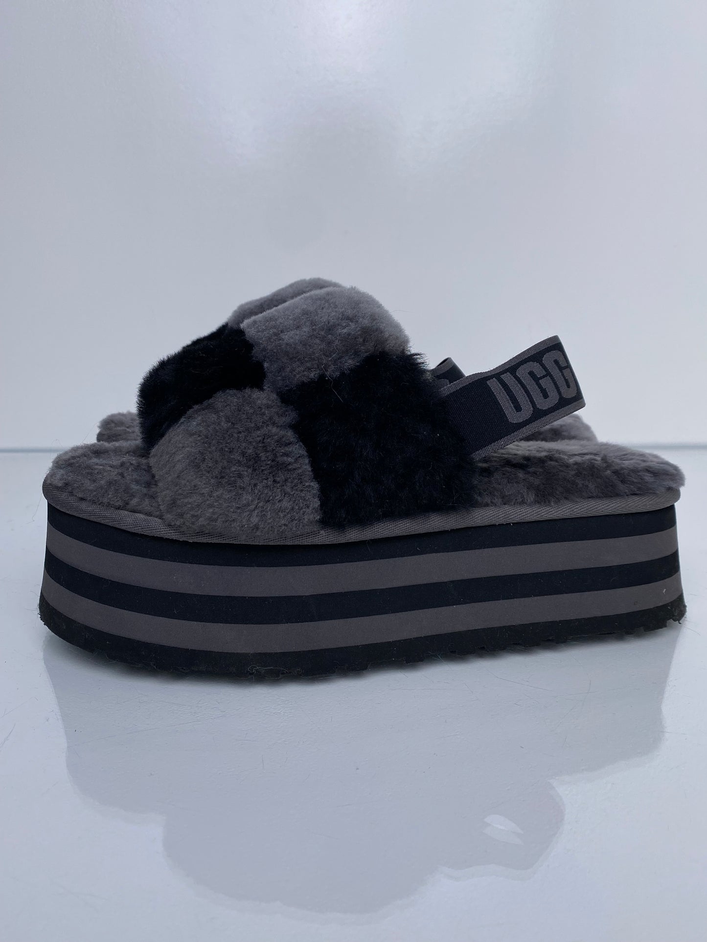 Ugg Grey/Black Checker Slippers, 39