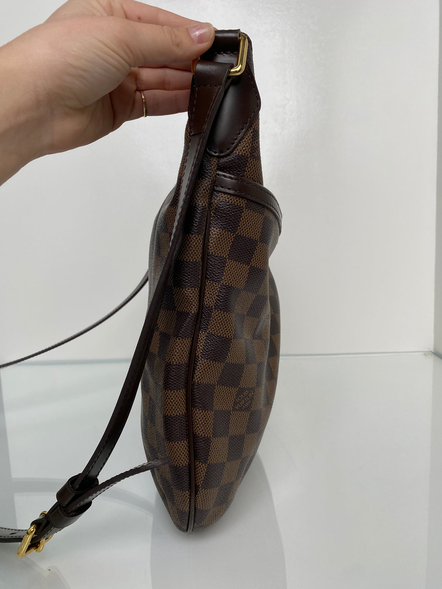 Louis Vuitton Damier Ebene Bloomsbury Crossbody Bag.