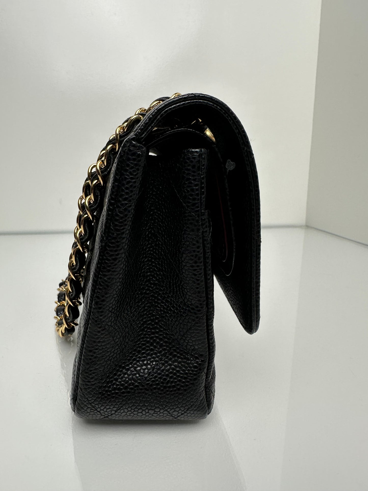 Chanel Black Medium Caviar Classic Double Flap GHW