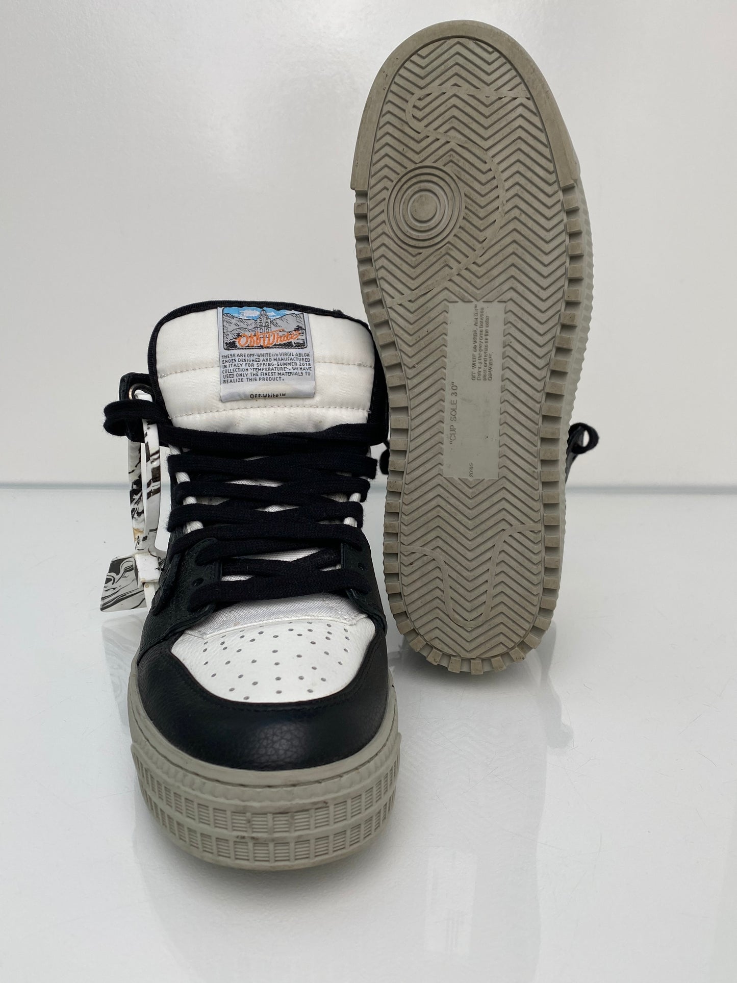 Off White Black & White High Tops, 38