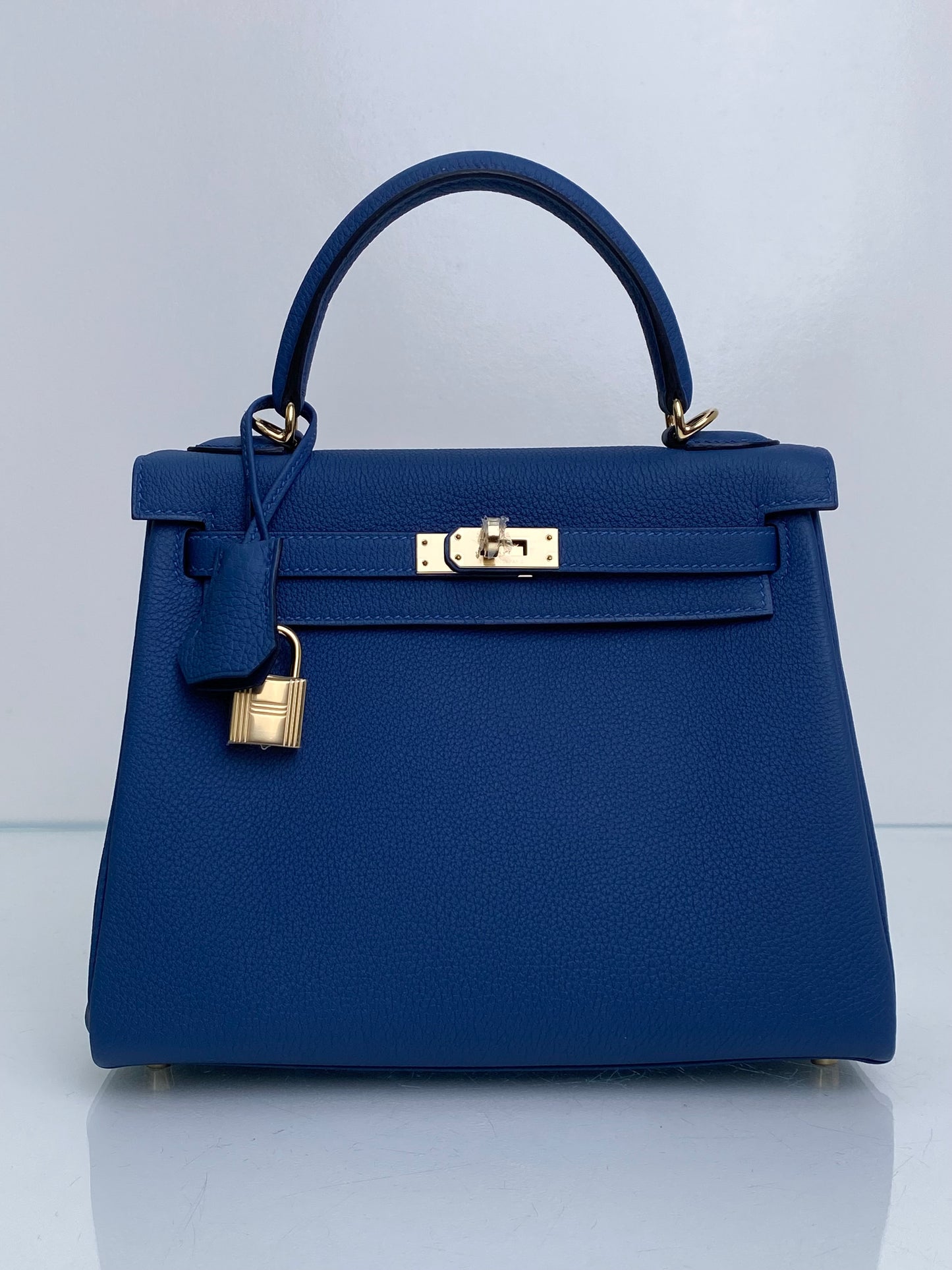 Hermes Kelly 25 Bleu Agate Togo GHW #K