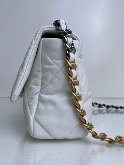 Chanel White Calfskin Small 19 Bag TTHW #30