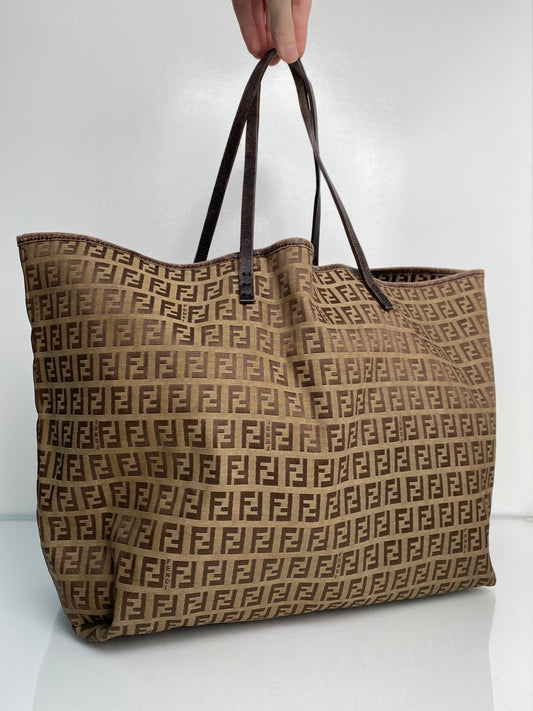 Fendi Light Brown Canvas Tote