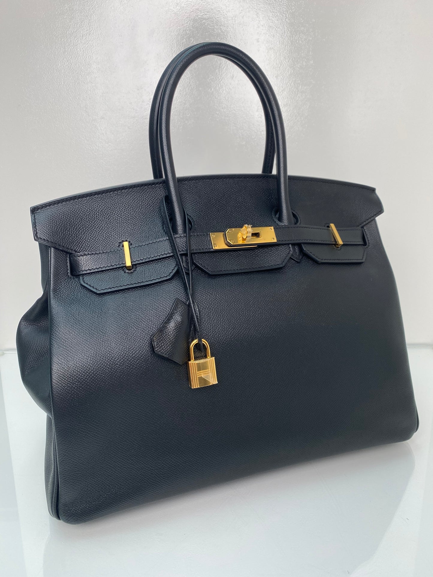 Hermes Birkin 35 Black Epsom GHW #X