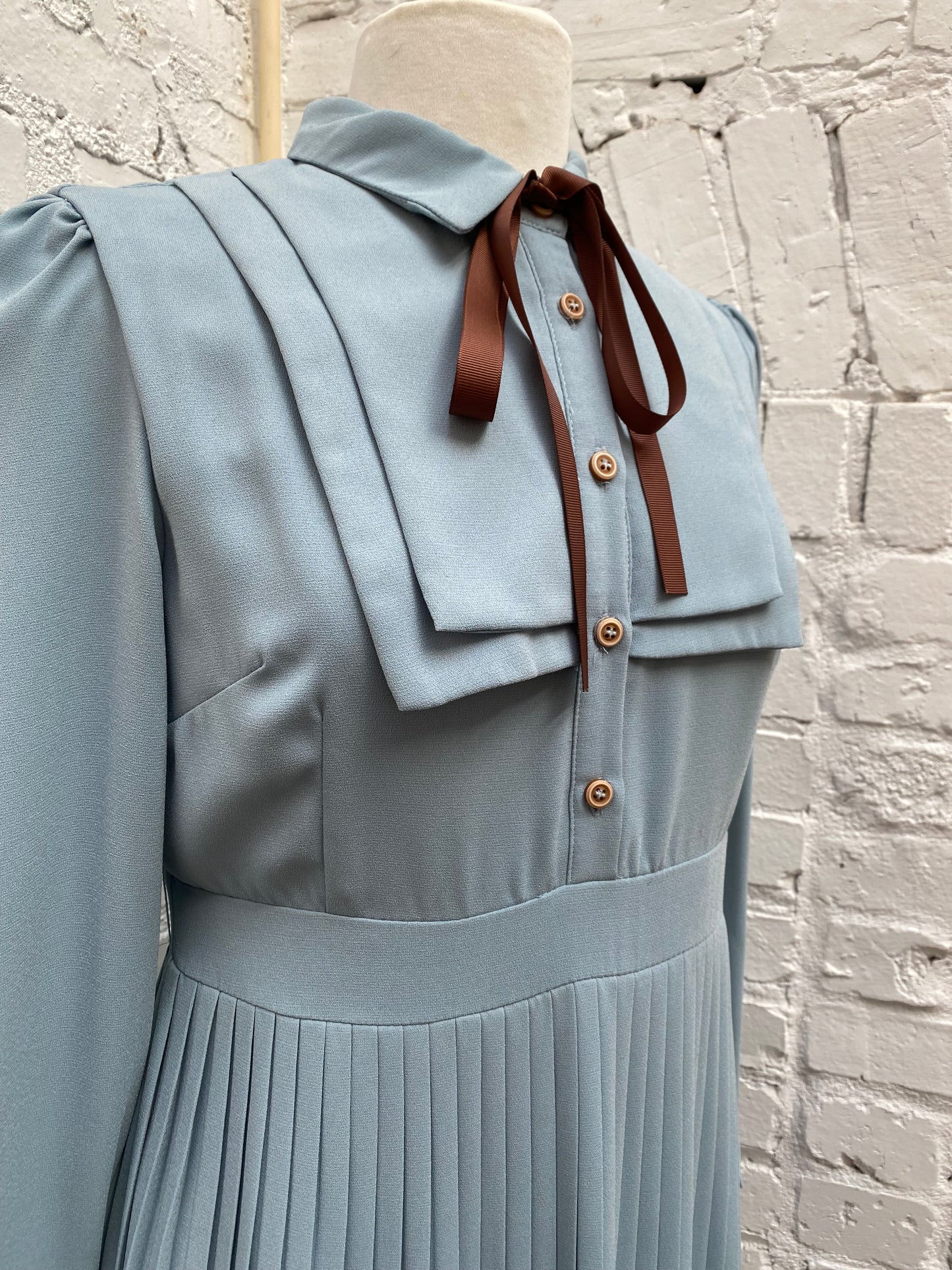 Gucci Blue Pleated Dress, S/M