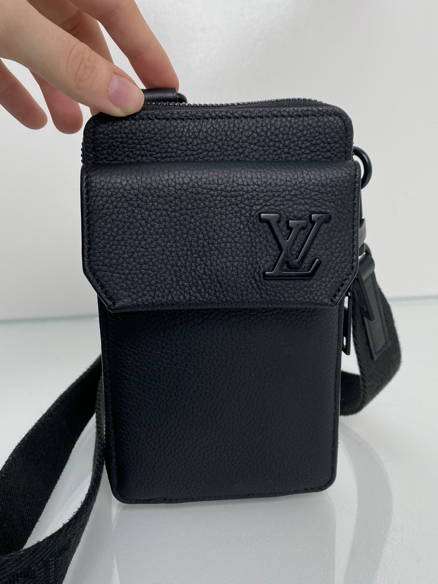 LV Black Aerogram Phone Bag