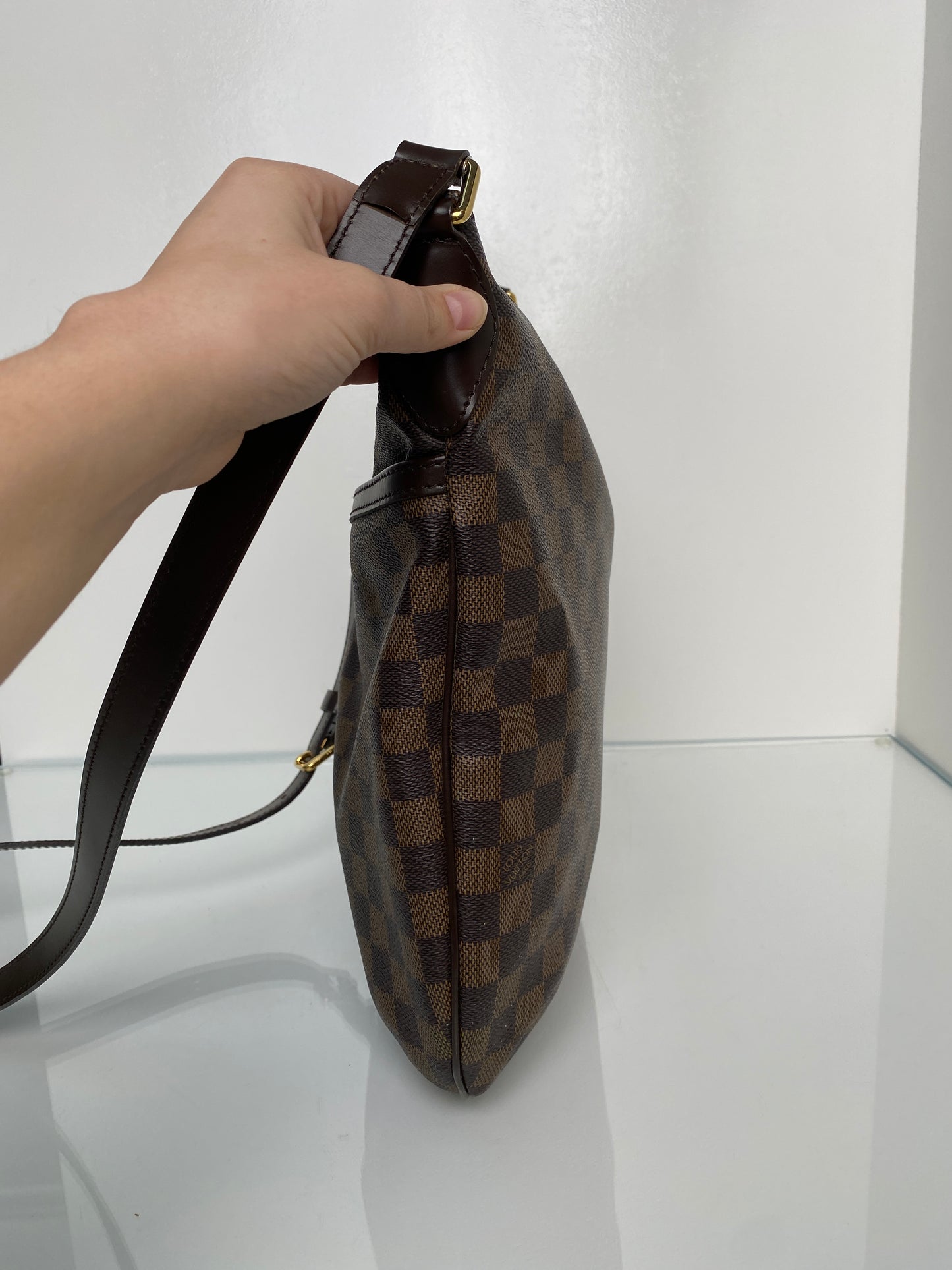 Louis Vuitton Damier Ebene Bloomsbury Crossbody Bag.