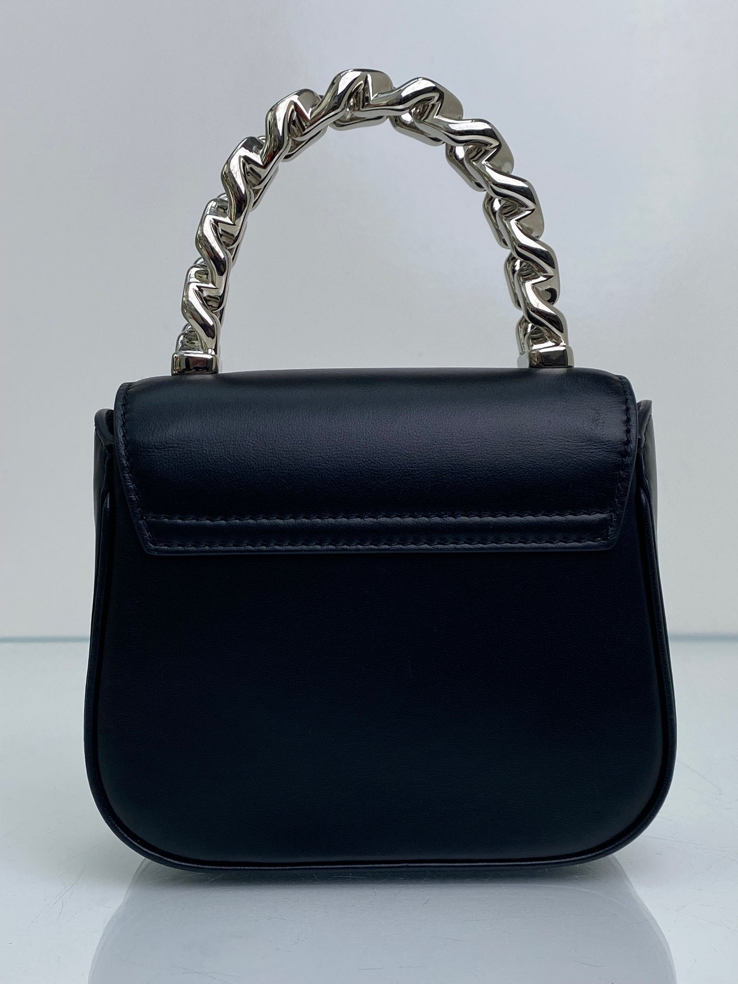 Versace Black Crystal Embellished La Medusa Mini Top Handle Bag SHW