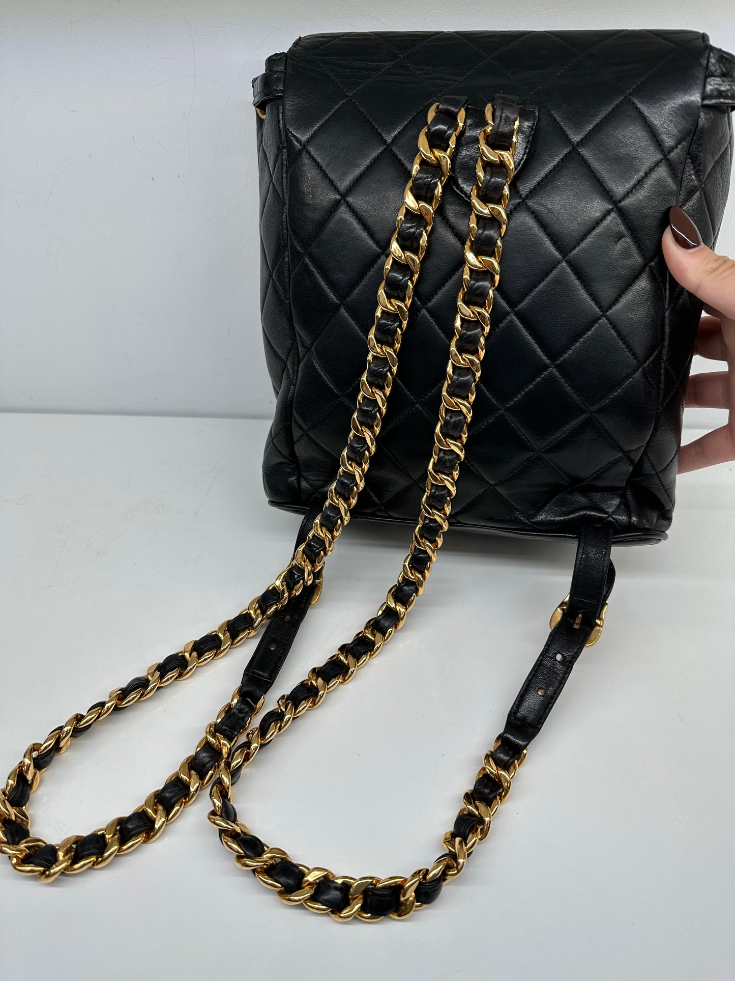 Chanel Duma Vintage Black Leather Backpack