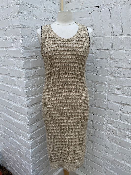 Brunello Cucinelli Tan Knit Dress, XS