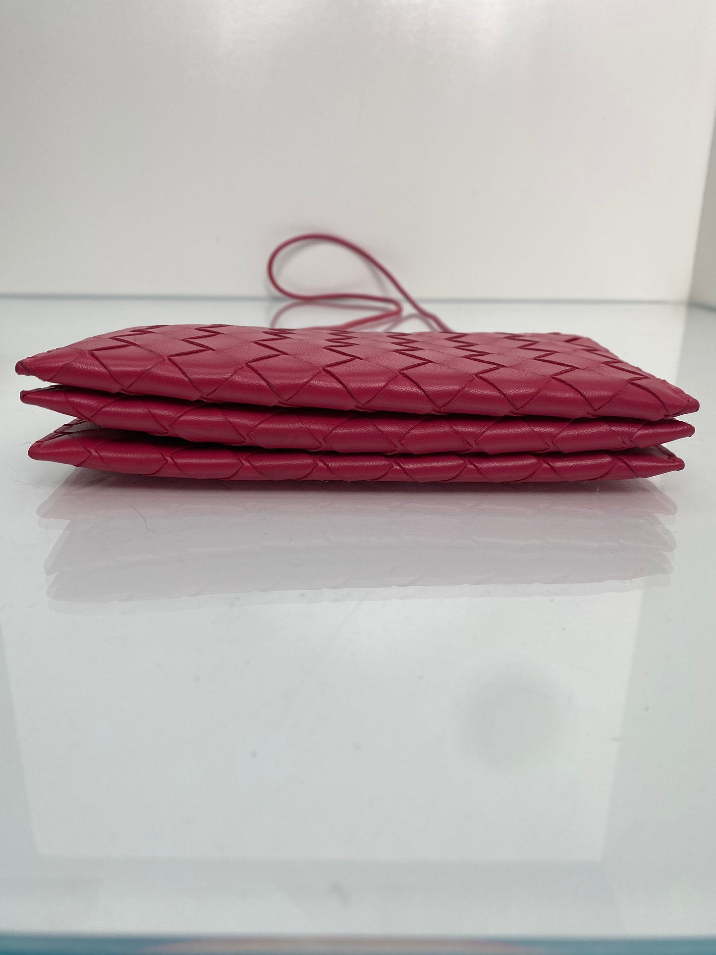 Bottega Veneta Pink Intrecciato Wallet On Strap Bag