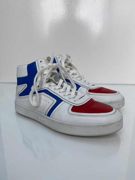 Celine Blue/Red Z High Top Sneakers, 40