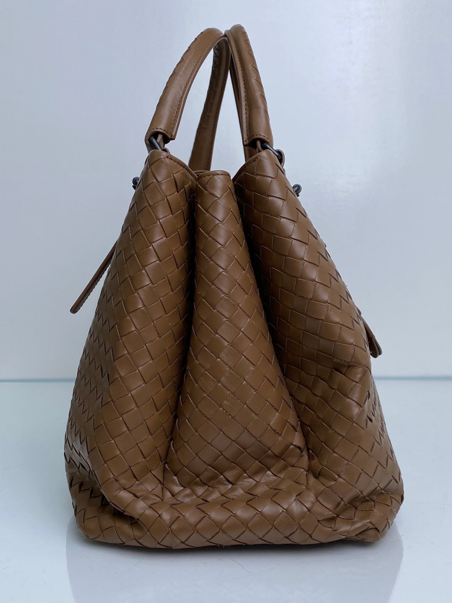 Bottega Veneta Brown Intrecciato Roma Tote Bag RHW