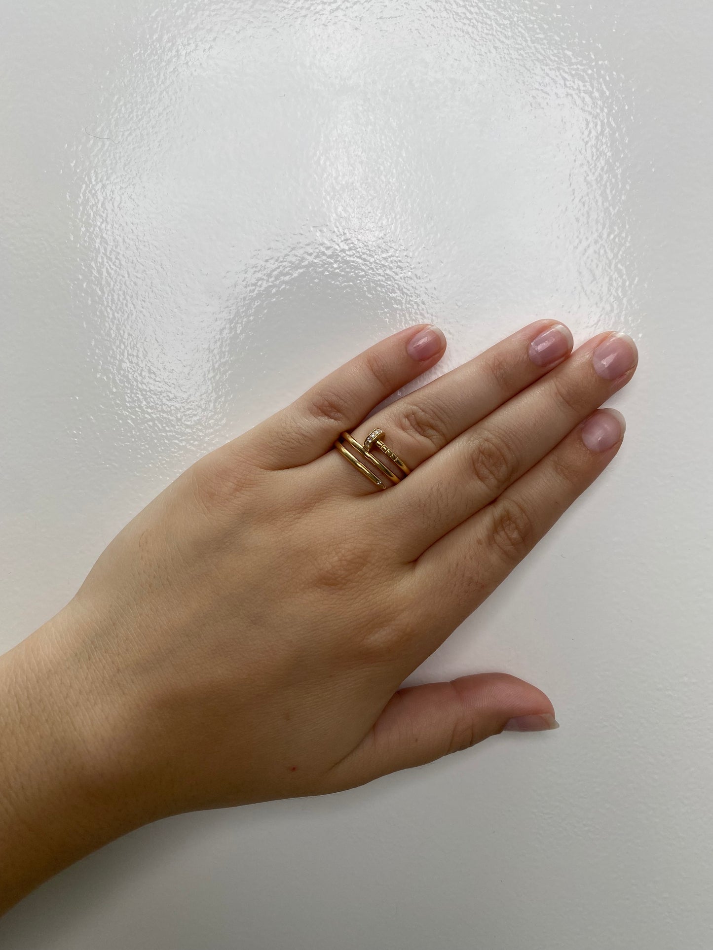 Cartier Juste Un Clou Double Diamond Yellow Gold Ring 53