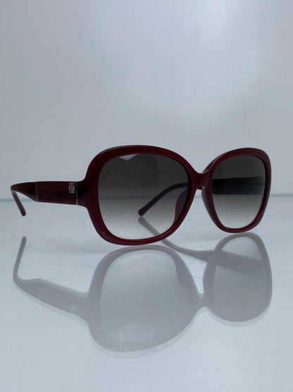 Loewe Burgundy Anagram Round Sunglasses