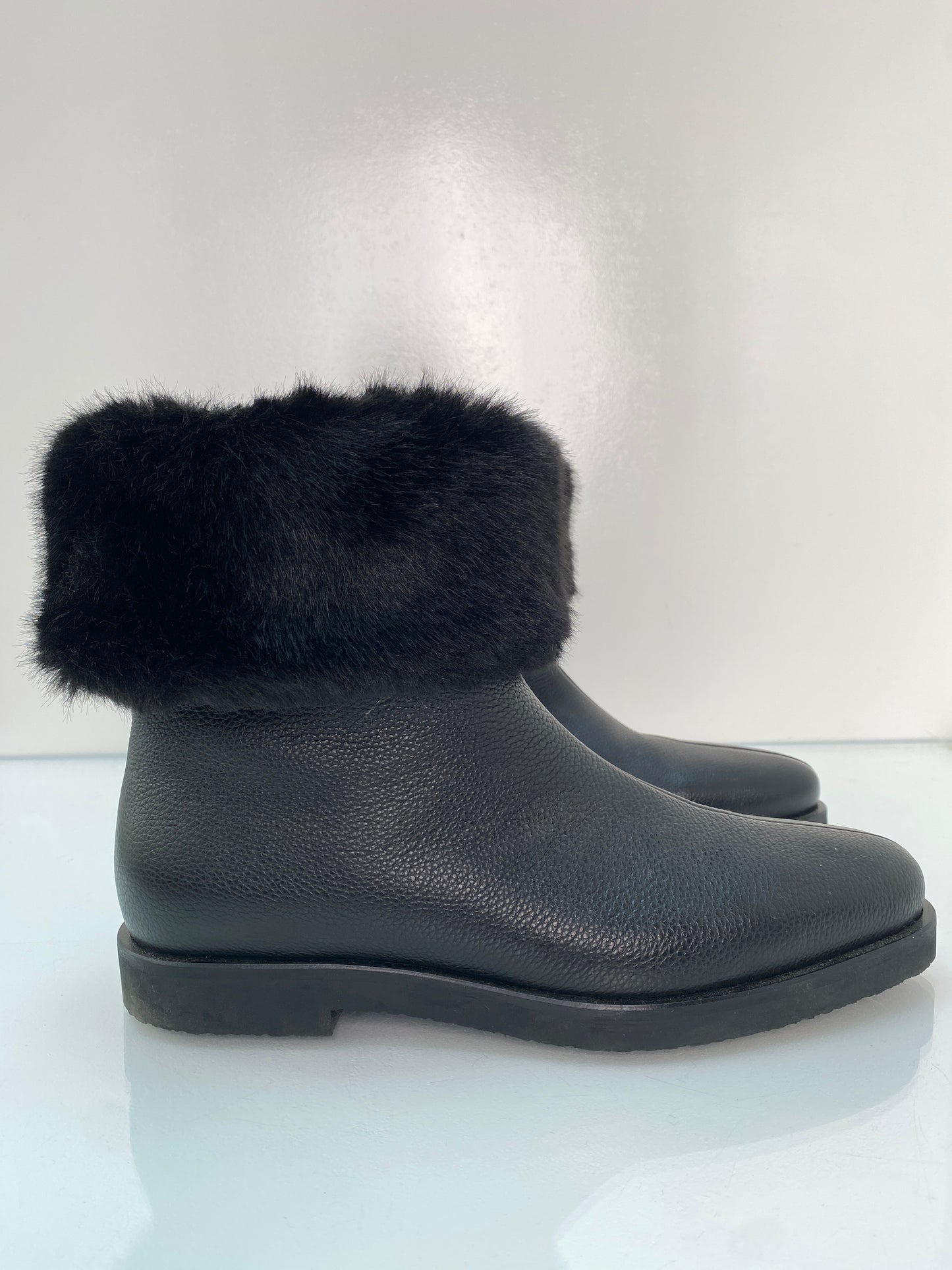 Toteme Black Faux Fur Boots, 39