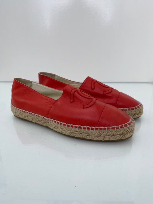 Chanel Red CC Espadrilles, 40