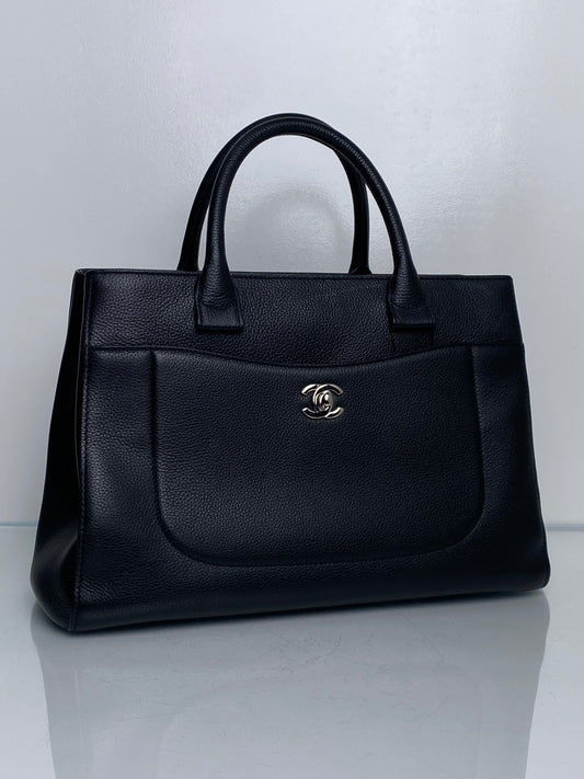 Chanel Executive Black Grained Calf Tote Bag SHW
