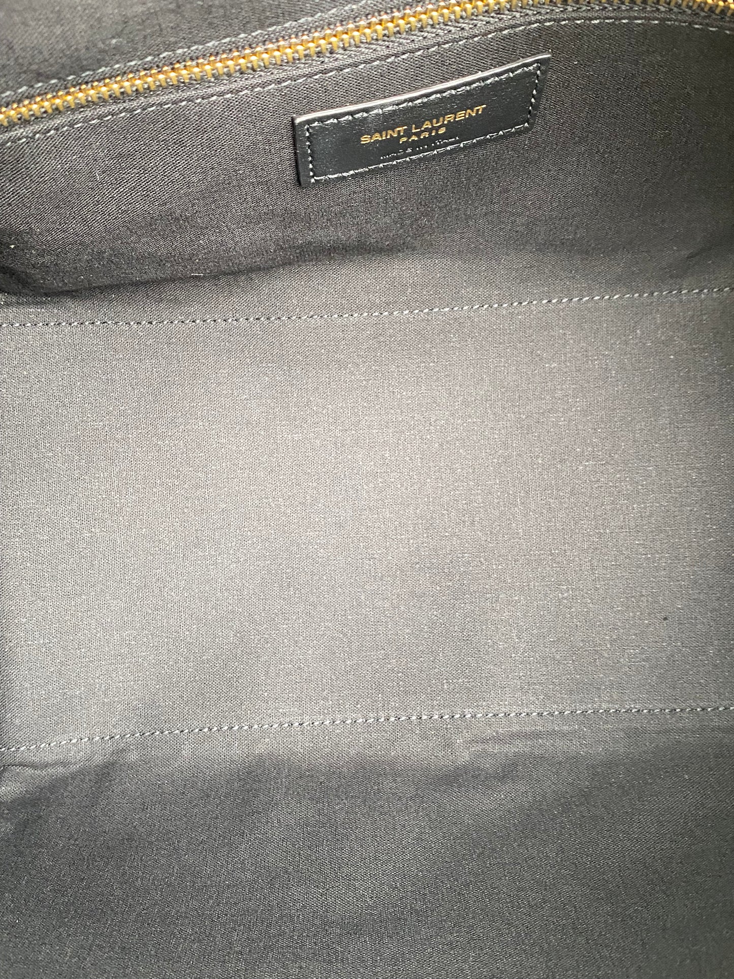 Saint Laurent Tan & Black Raffia Le Tuc Shoulder Bag GHW