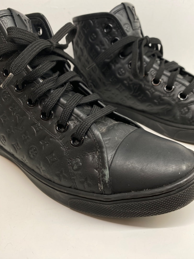 Louis Vuitton Black Leather Boots, Sz 38