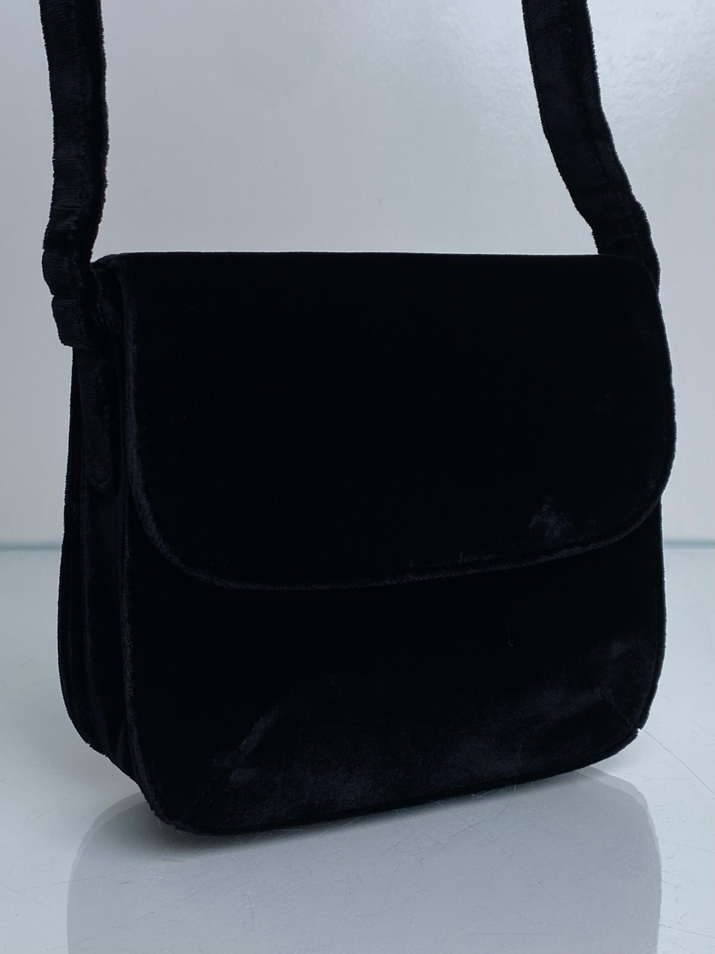 Gorgio Armani Black Velvet Mini Shoulder Bag