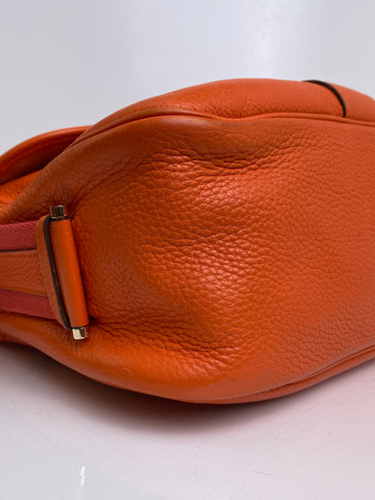 Hermes Orange Clemence Bourlingue Bag GHW