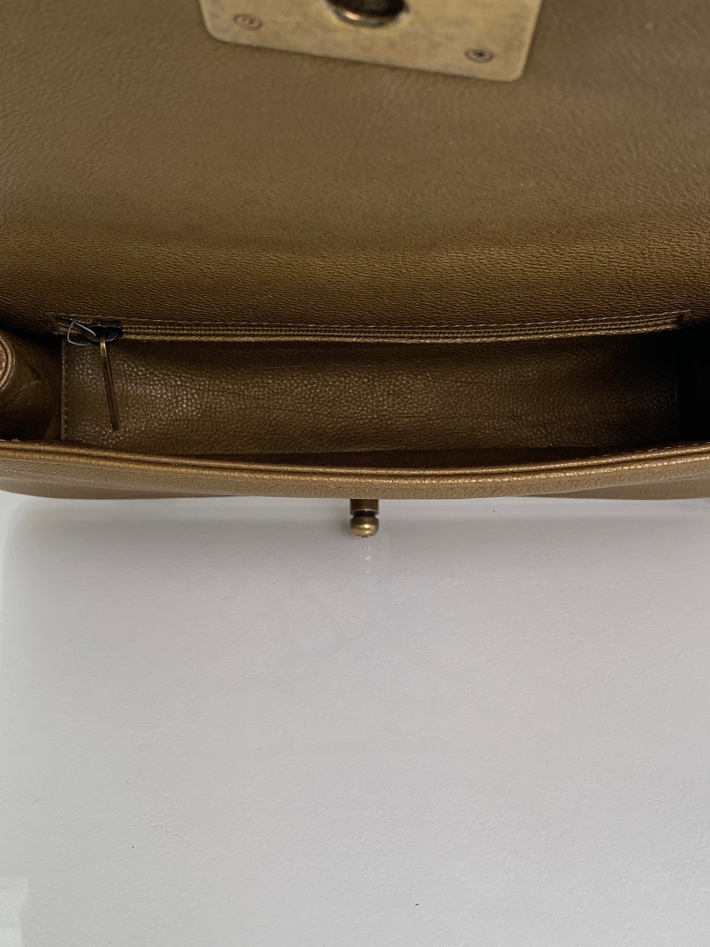 Chanel Gold Snakeskin Embossed Small Chain Boy Flap Bag GHW