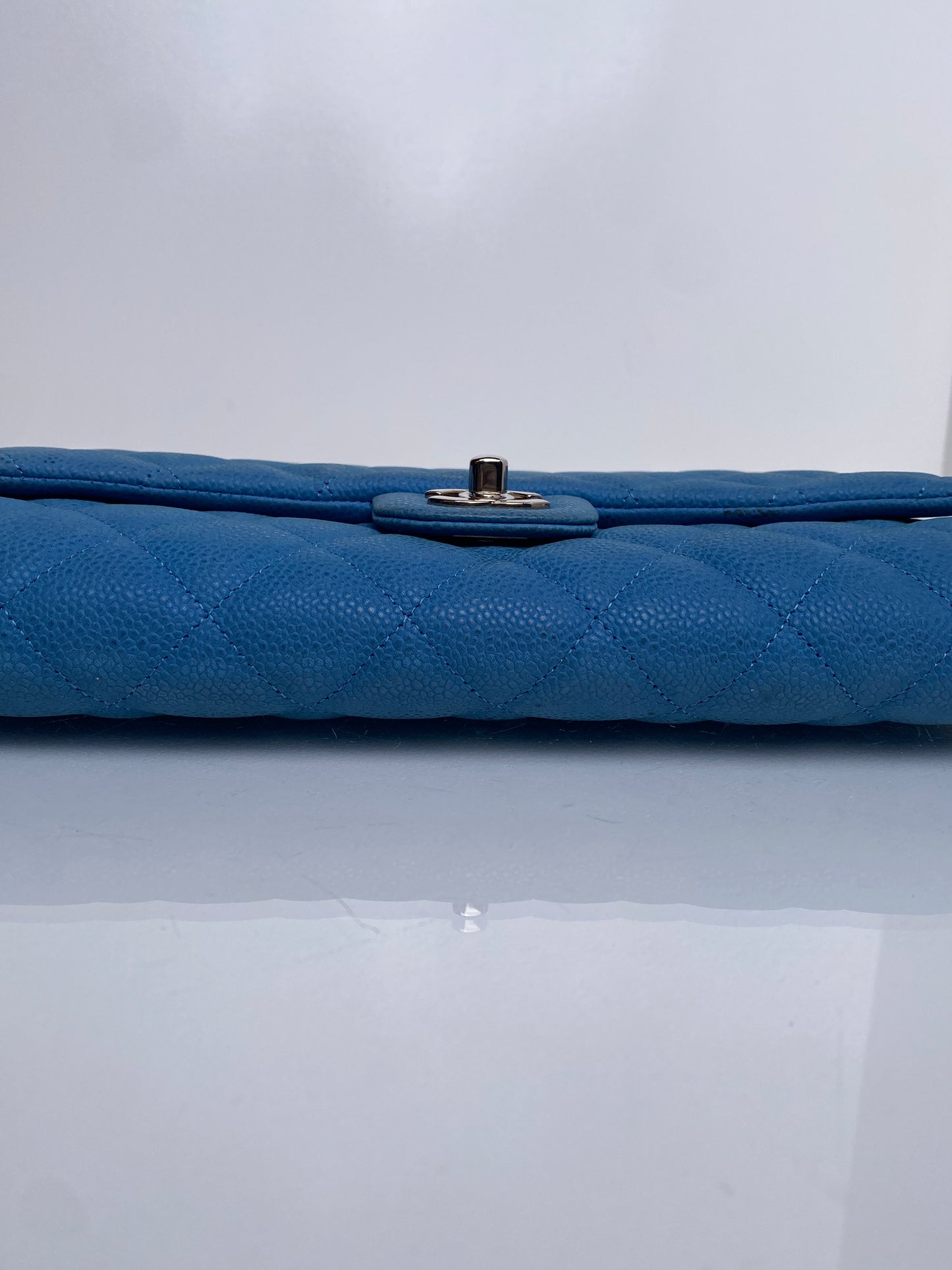 Chanel Blue Caviar Medium Single Flap Shoulder Bag SHW
