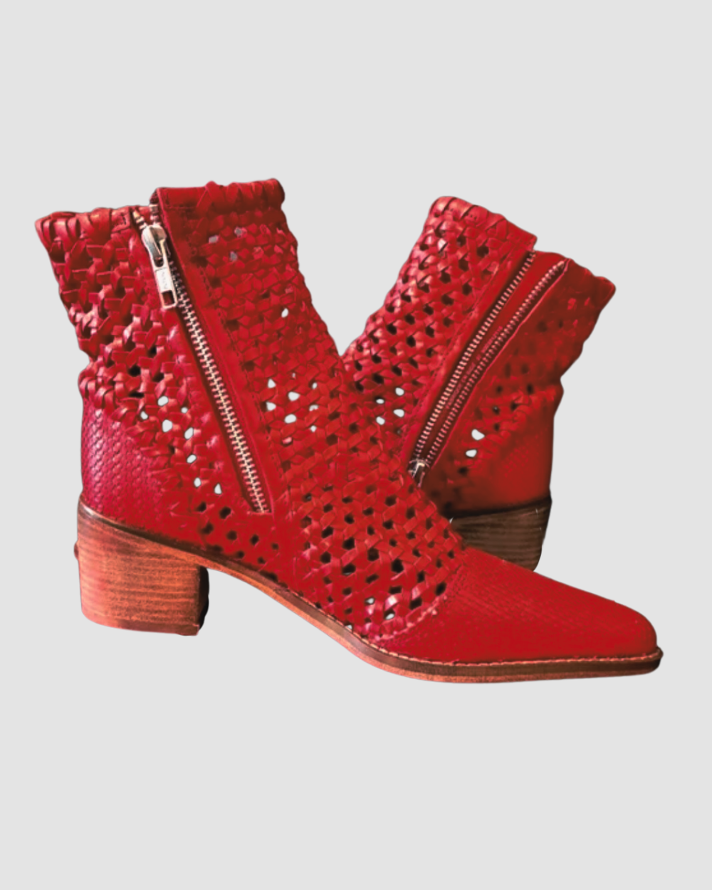 Free People Red Woven Boots, 7