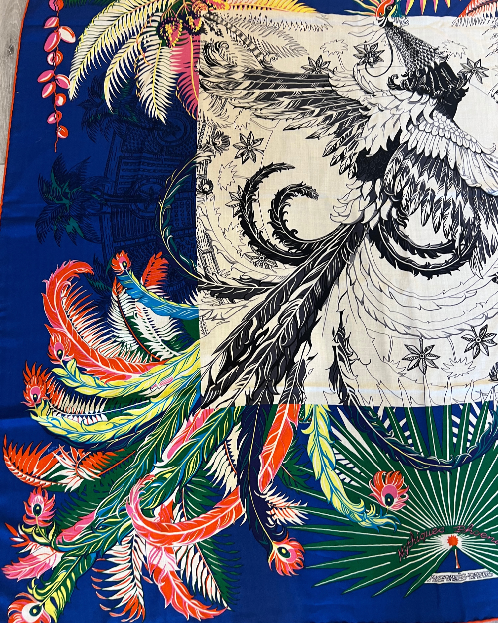 Hermes Cashmere Peacock Scarf
