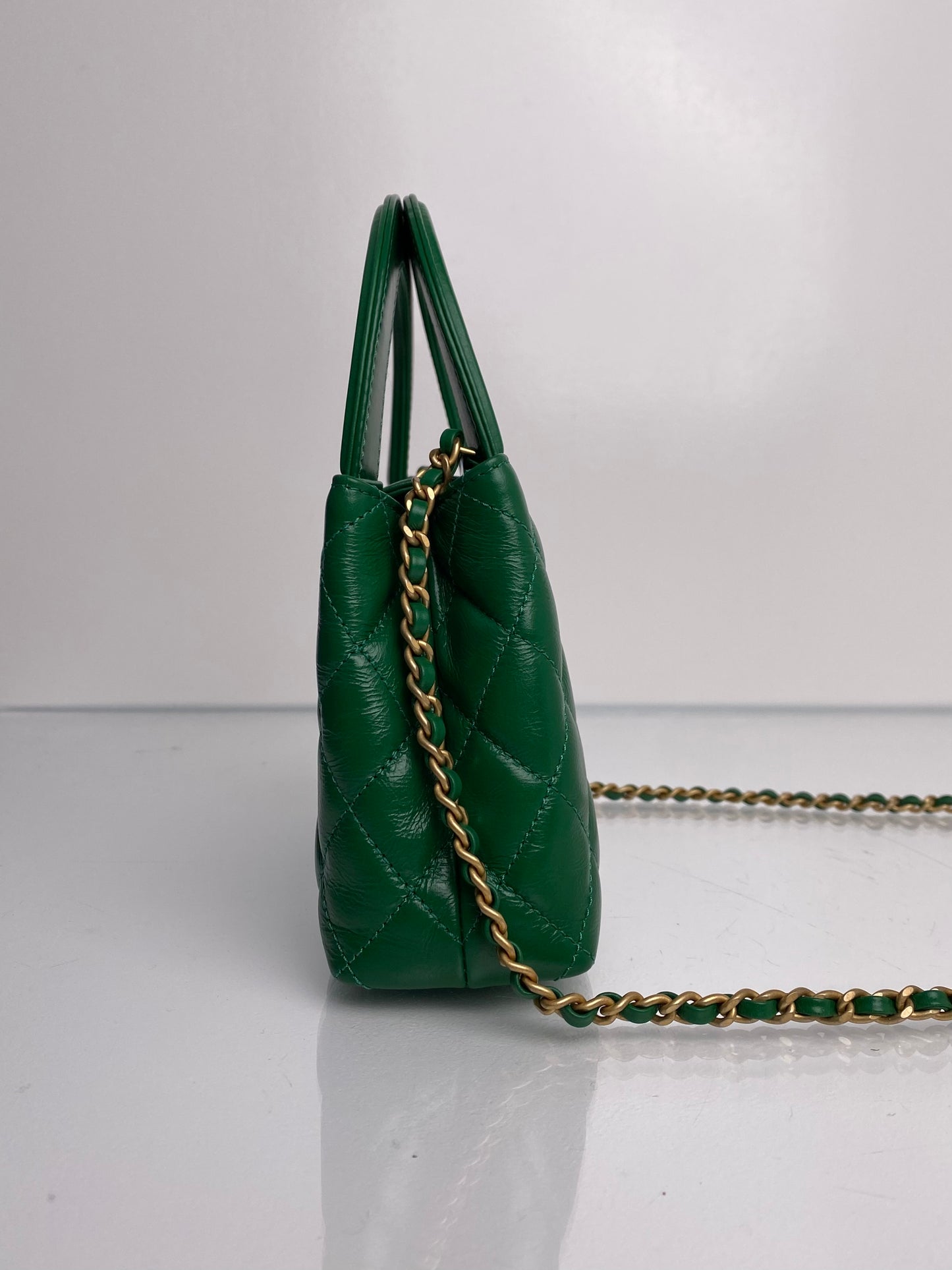 Chanel Smally Kelly Green Lambskin GHW