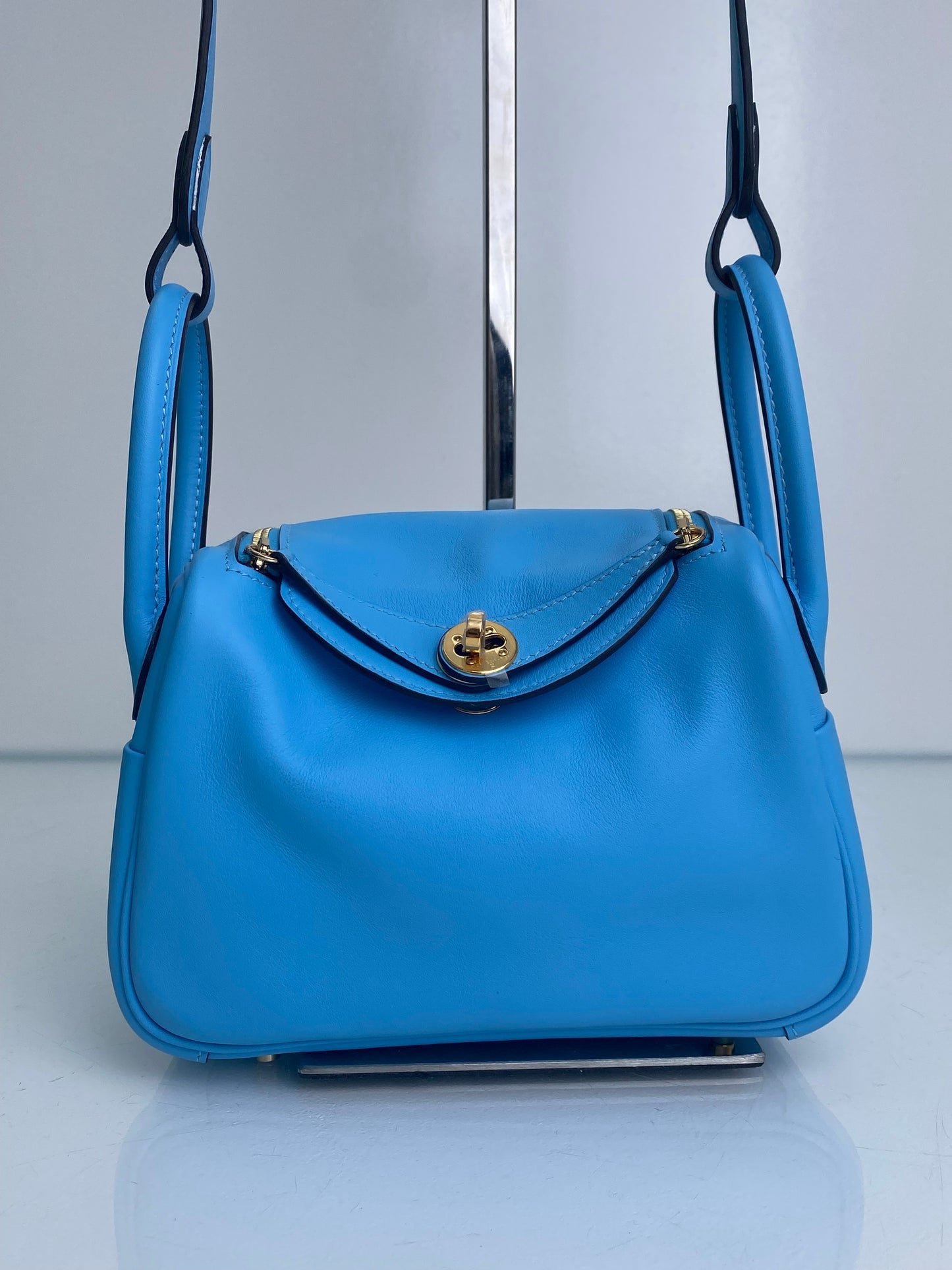 Hermes Celeste Lindy Mini Swift GHW #W