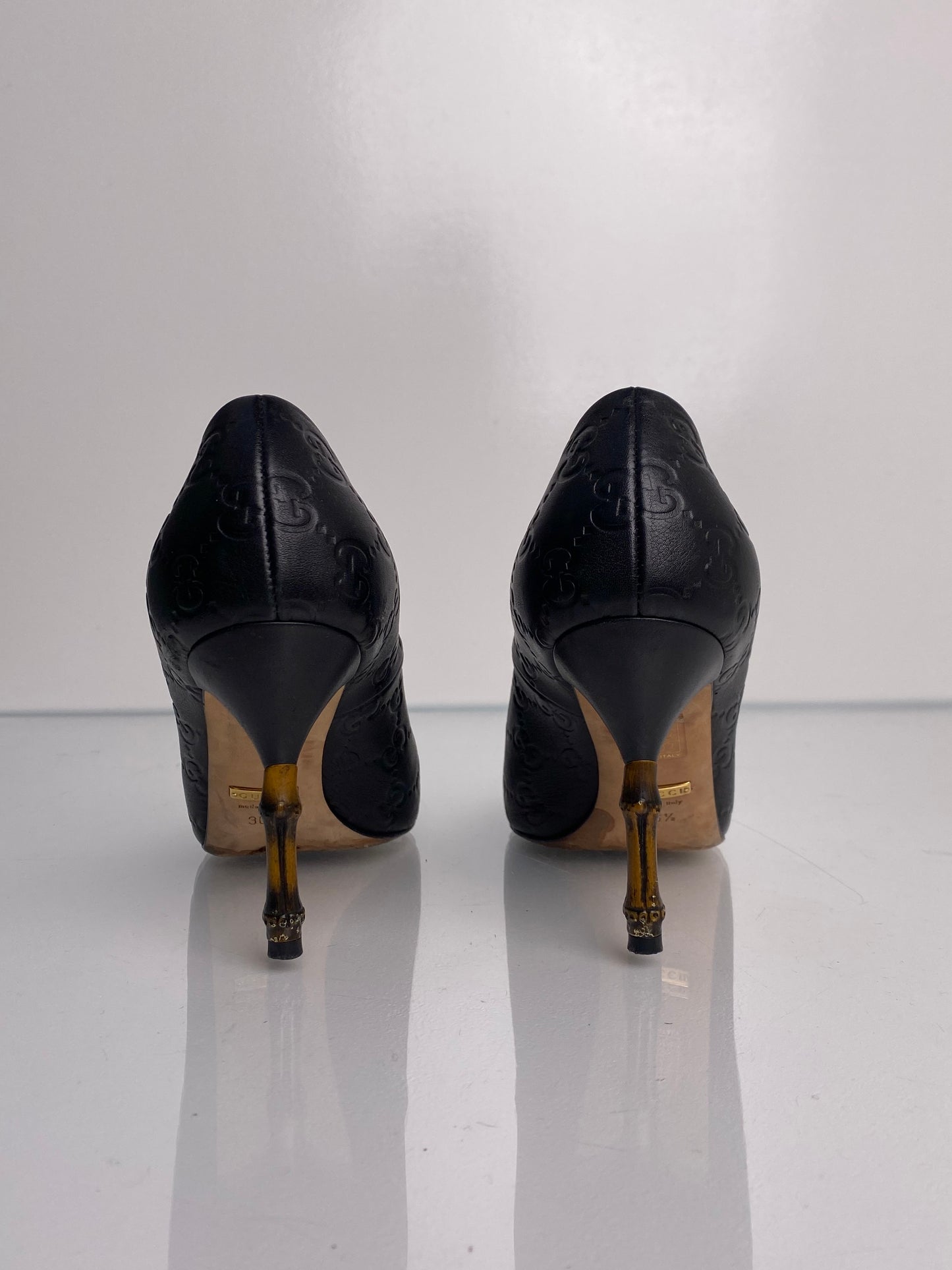 Gucci Black ‘GG’ Bamboo Heels, 36.5