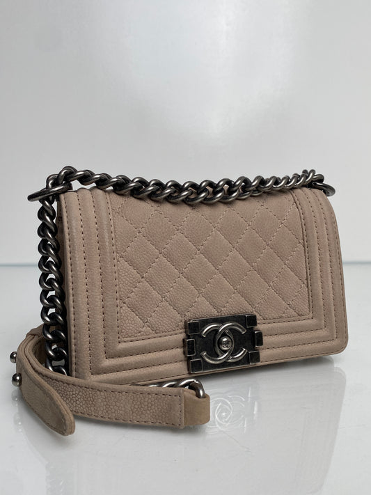 Chanel Taupe Boy Bag SHW