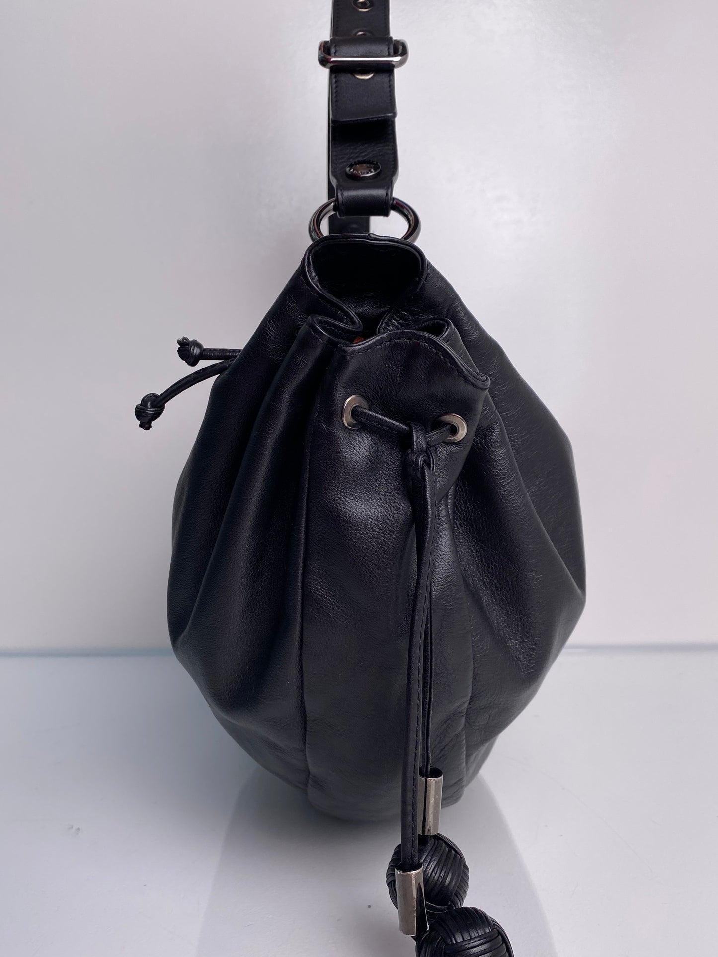 Tanner Krolle Black Leather Shoulder Bag