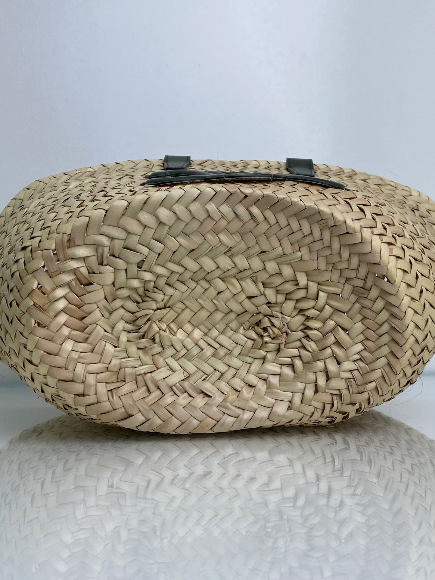 Celine Green Triomphe Straw Bag