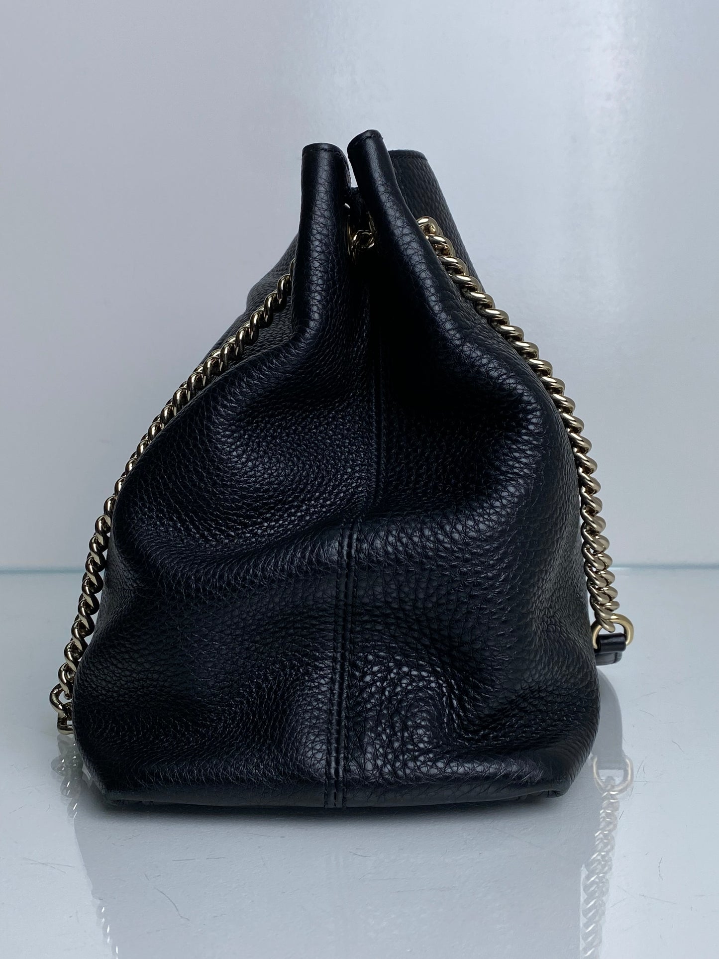 Gucci Black Leather SoHo Shoulder Bag GHW
