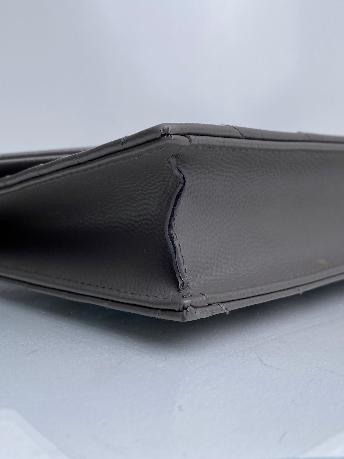 Saint Laurent Urban Grey Cassandre Chain Wallet Bag GHW