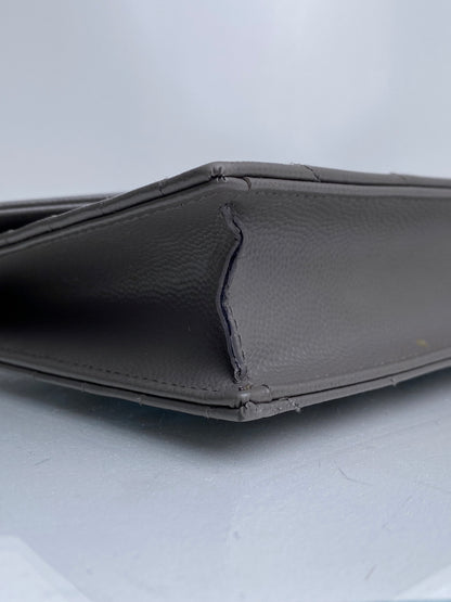 Saint Laurent Urban Grey Cassandre Chain Wallet Bag GHW