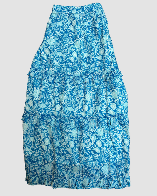 Olivia James Blue Paisley Printed Skirt