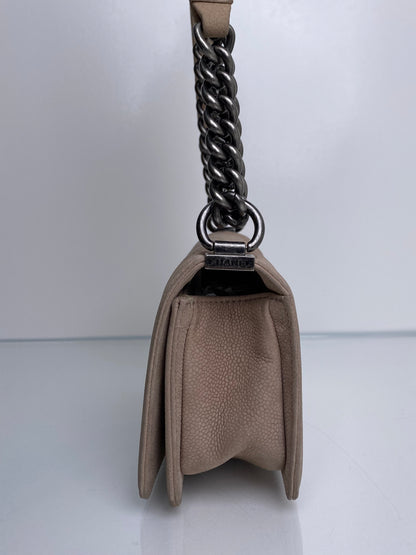 Chanel Taupe Boy Bag SHW