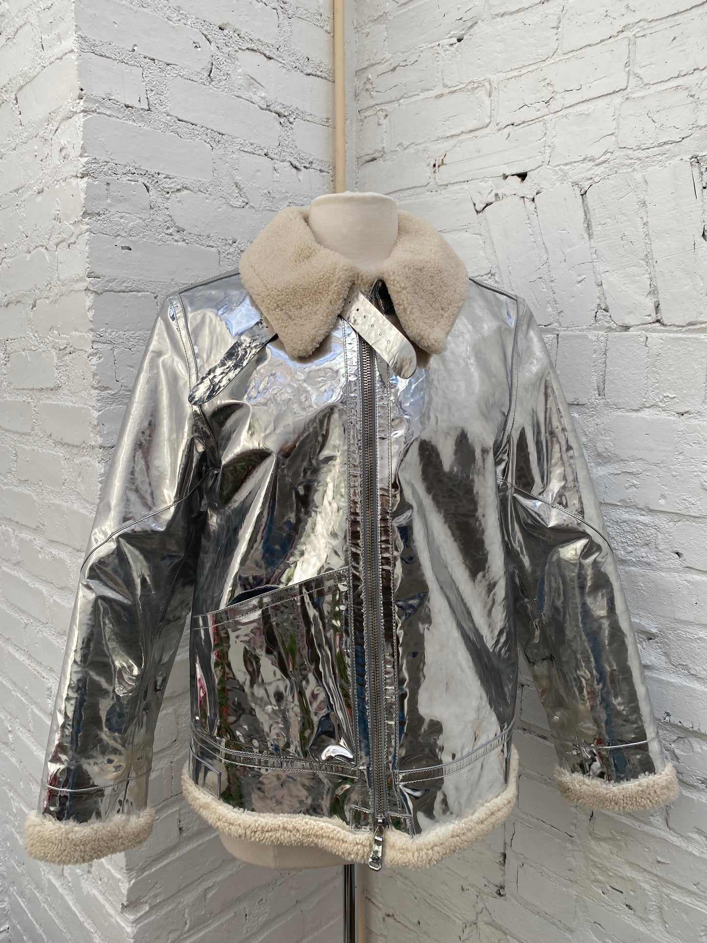 Ralph Lauren Mirror Metallic Silver Jacket, 6