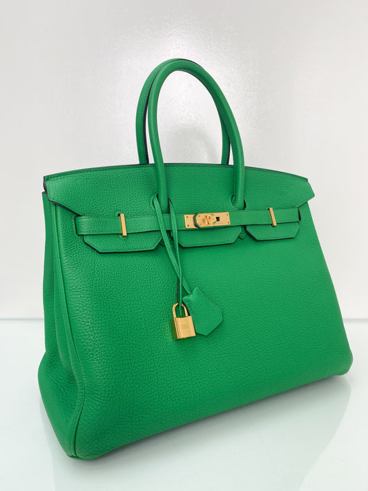 Hermes Birkin 35 Bamboo Togo GHW #R