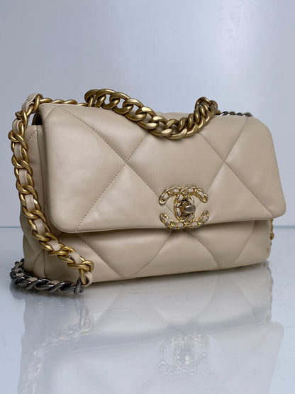 Chanel 19 Small Beige Clair Calfskin TTHW #30