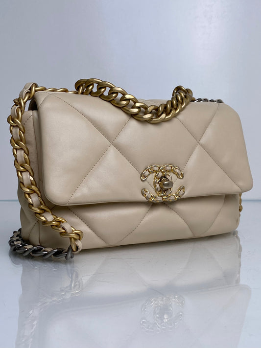Chanel 19 Small Beige Clair Calfskin TTHW #30