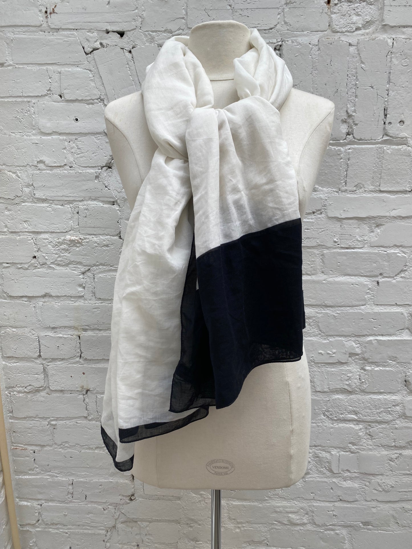 Chanel Black/White Logo XL Scarf